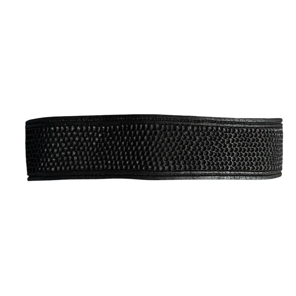 Motif 56 Belt Womens Small Black Leather Textured Wide Buckle Handmade Morocco